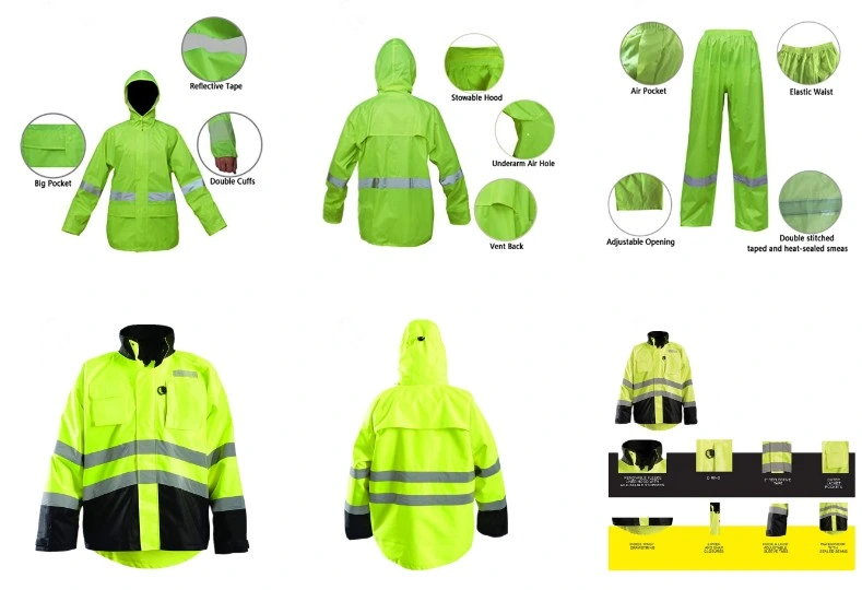 High Visibility Reflective Working Pants Men Workwear Men Rain Coat Motorcycle