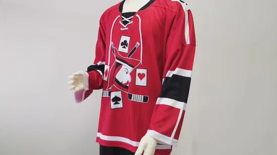 Abbigliamento da hockey su ghiaccio sublimato personalizzato di alta qualità 100% poliestere