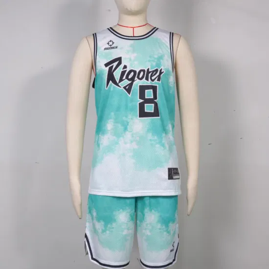 Maglia da basket Riogrer Sublimation Abbigliamento sportivo Design personalizzato per pantaloncini da uomo Maglia in poliestere